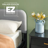 Annette Contemporary Upholstered Headboard Curved Wood Bed Frame-Bedroom-Parc Decor