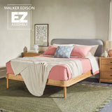 Annette Contemporary Upholstered Headboard Curved Wood Bed Frame-Bedroom-Parc Decor