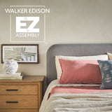 Annette Contemporary Upholstered Headboard Curved Wood Bed Frame-Bedroom-Parc Decor