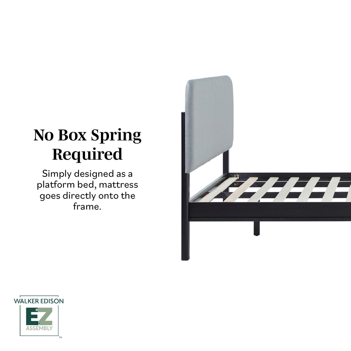 Annette Contemporary Upholstered Headboard Curved Wood Bed Frame-Bedroom-Parc Decor