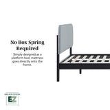 Annette Contemporary Upholstered Headboard Curved Wood Bed Frame-Bedroom-Parc Decor