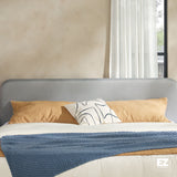 Annette Contemporary Upholstered Headboard Curved Wood Bed Frame-Bedroom-Parc Decor