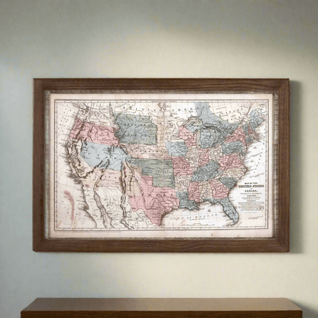 Antique 1850s United States Wall Map-Map-Parc Decor