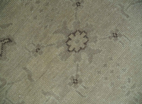 Antique 8x10 Hand Knotted Beige Traditional Vintage Persian Oushak Wool Rug | AC21810