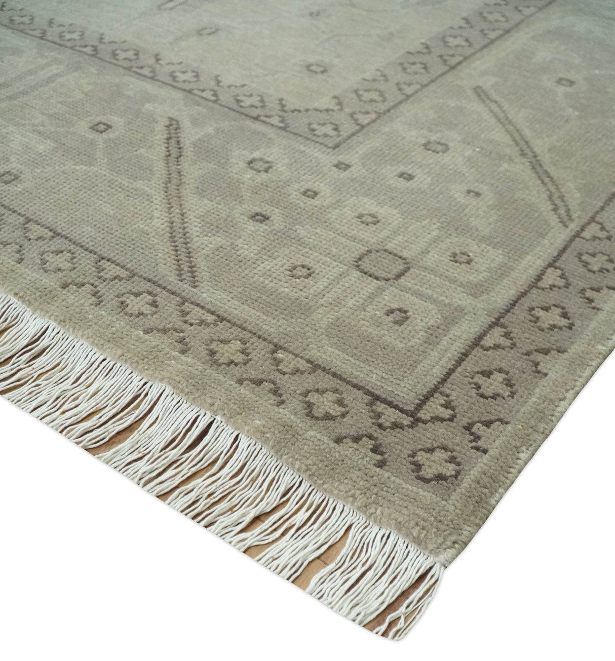 Antique 8x10 Hand Knotted Beige Traditional Vintage Persian Wool Rug