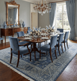 Antique 8x10 Hand Knotted Blue and Gray Traditional Persian Style Wool Rug