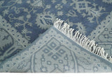 Antique 8x10 Hand Knotted Blue and Gray Traditional Persian Style Wool Rug