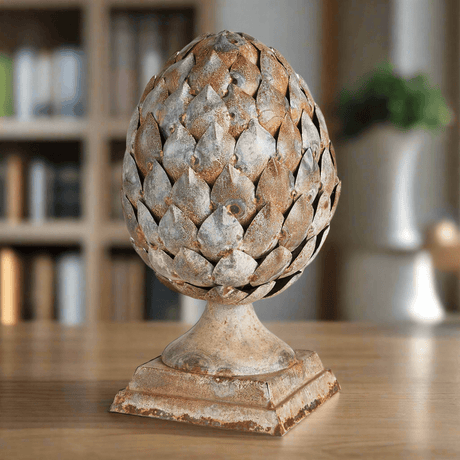 Antique Artichoke Ornament on Pedestal Base-Finial-Parc Decor