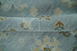 Antique Blue And Brown Hand Knotted Traditional Turkish Style Area Rug