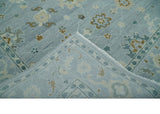 Antique Blue And Brown Hand Knotted Traditional Turkish Style Area Rug