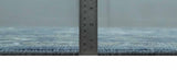 Antique Blue and Silver Hand Knotted Traditional Vintage Wool Rug