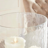 Antique Brass Hurricane Candle Holder with Hammered Glass-Candle Holder-Parc Decor