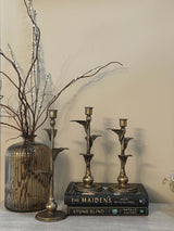 Antique Brass Leaf Candle Holders Set-Candle Holder-Parc Decor