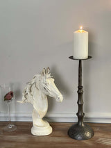 Antique Bronze Hammered Metal Candle Holders for Pillar Candles-Candle Holder-Parc Decor