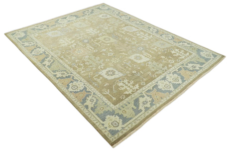 Antique Brown, Gray and Beige 8x10, 6x9 and 4x6 Hand Knotted Traditional Persian Oushak Wool Rug | AC2