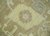 Antique Brown, Gray and Beige 8x10, 6x9 and 4x6 Hand Knotted Traditional Persian Oushak Wool Rug | AC2
