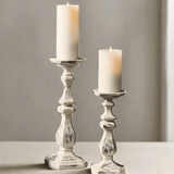 Antique Candle Holders in Weathered Stone (Set of 2)-Lighting-Parc Decor