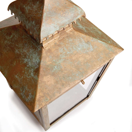 Antique Copper Pagoda Lantern with Weathered Patina-Lantern-Parc Decor