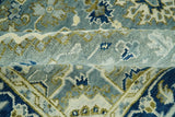 Antique design Gray, Olive and Blue Traditional Hand Knotted Custom Made wool Rug