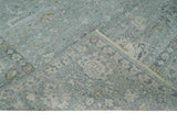 Antique Distressed Look Gray and Silver Low Pile Multi Size Oushak wool Area Rug