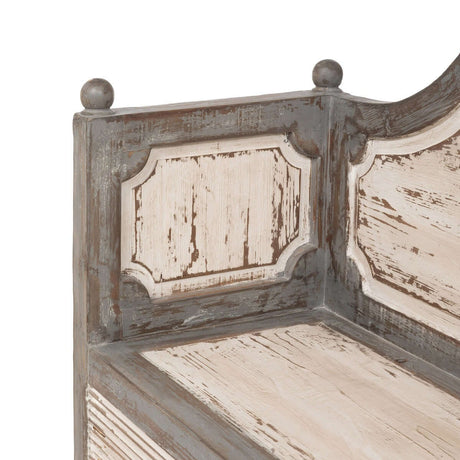 Antique Distressed Wood French Country Bench-Bench-Parc Decor