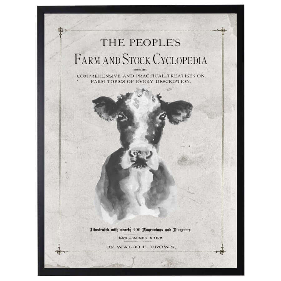 Antique Farmhouse Cow Artwork inspired by "The People's Farm And Stock Cyclopedia"-Art-Parc Decor