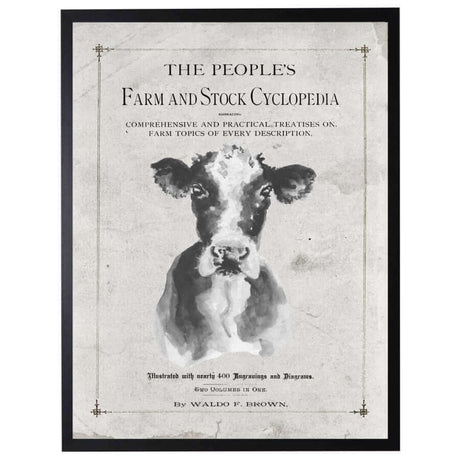 Antique Farmhouse Cow Artwork inspired by "The People's Farm And Stock Cyclopedia"-Art-Parc Decor