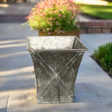 Antique Farmhouse Galvanized Metal Square Planters (Set of 2)-Planter-Parc Decor