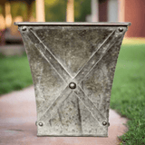 Antique Farmhouse Galvanized Metal Square Planters (Set of 2)-Planter-Parc Decor