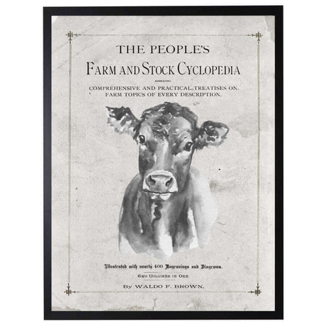 Antique Farmhouse Jersey Cow Artwork inspired by "The People's Farm And Stock Cyclopedia"-Art-Parc Decor