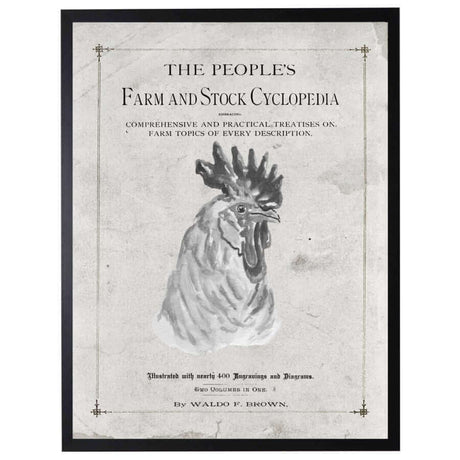 Antique Farmhouse Rooster Artwork inspired by "The People's Farm And Stock Cyclopedia"-Art-Parc Decor