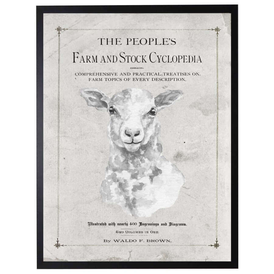 Antique Farmhouse Sheep Artwork inspired by "The People's Farm And Stock Cyclopedia"-Art-Parc Decor