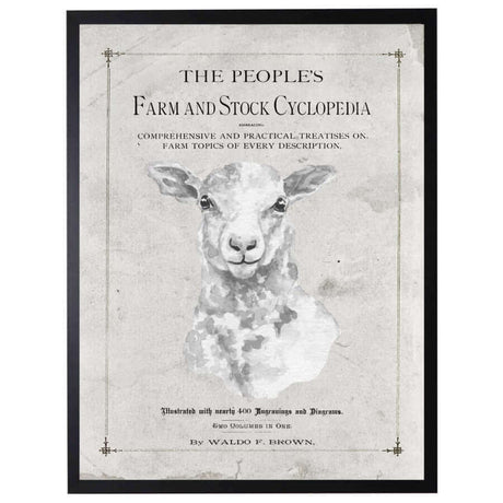 Antique Farmhouse Sheep Artwork inspired by "The People's Farm And Stock Cyclopedia"-Art-Parc Decor