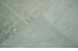 Antique Finish Silver, Gray and Charcoal Hand Knotted Oriental Oushak 8x10 wool Area Rug