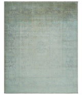Antique Finish Silver, Gray and Charcoal Hand Knotted Oriental Oushak 8x10 wool Area Rug