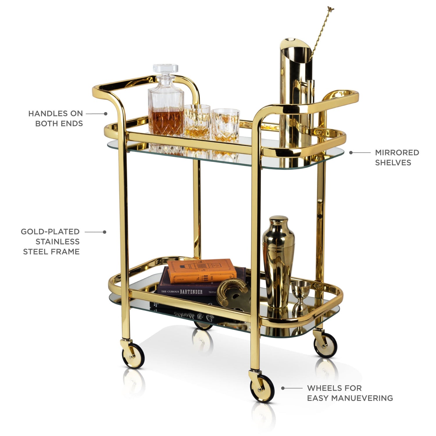 Antique Gold Bar Cart-product_type::bar_carts-Parc Decor
