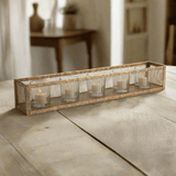 Antique Gold Mesh Candle Holder Centerpiece Tray-Candle Holder-Parc Decor