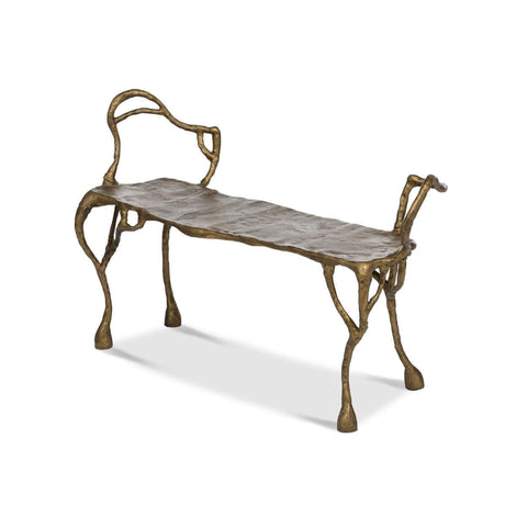 Antique Gold Organic Branch Bench-Bench-Parc Decor