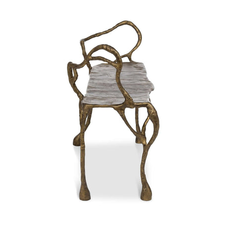 Antique Gold Organic Branch Bench-Bench-Parc Decor