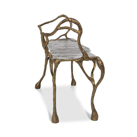 Antique Gold Organic Branch Bench-Bench-Parc Decor