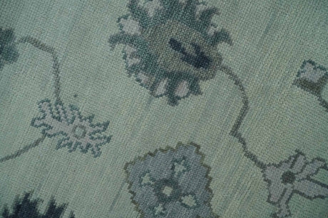 Antique Hand Knotted Beige and Silver Traditional Oushak wool Area Rug