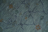 Antique Hand Knotted Charcoal and Gray Traditional Oushak wool Area Rug