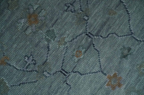 Antique Hand Knotted Charcoal and Gray Traditional Oushak wool Area Rug