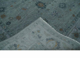 Antique Hand Knotted Charcoal and Gray Traditional Oushak wool Area Rug