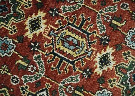 Antique Hand Knotted Rust and Black Traditional Persian Custom Made Wool Area Rug
