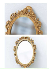 Antique Handheld Mirror with Ornate Gold Frame-Mirror-Parc Decor