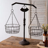 Antique Inspired Tabletop Balance Scale with Baskets-Home Decor-Parc Decor