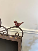 Antique Iron Chalkboard Easel with Heart Scroll and Birds-Chalkboard-Parc Decor