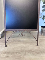 Antique Iron Chalkboard Easel with Heart Scroll and Birds-Chalkboard-Parc Decor