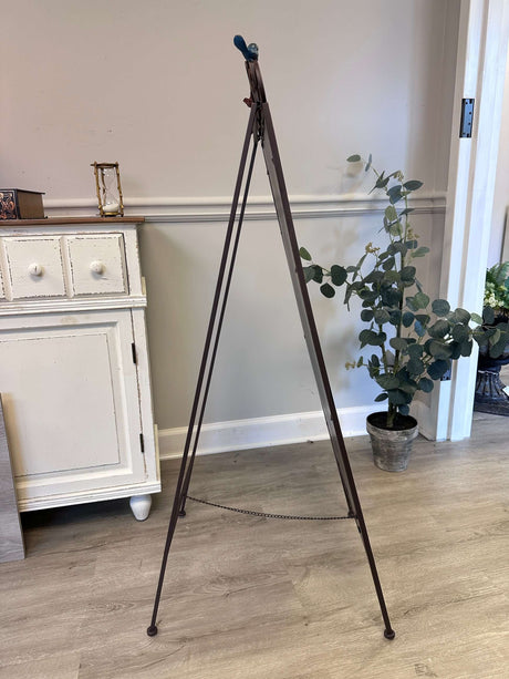 Antique Iron Chalkboard Easel with Heart Scroll and Birds-Chalkboard-Parc Decor